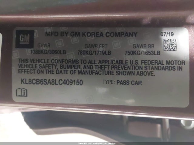 Chevrolet Spark Fwd Ls Automatic 2020 KL8CB6SA8LC409150 Image 9