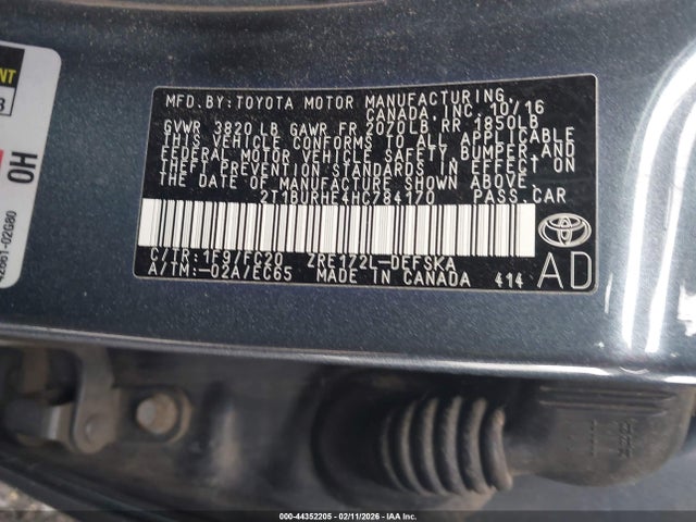 2017 TOYOTA COROLLA 2T1BURHE4HC784170 Photo 8