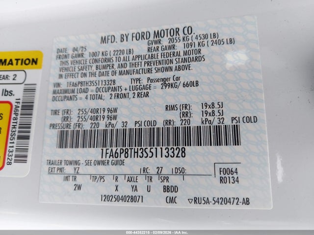 Ford Mustang Ecoboost Fastback 2025 1FA6P8TH3S5113328 Image 9