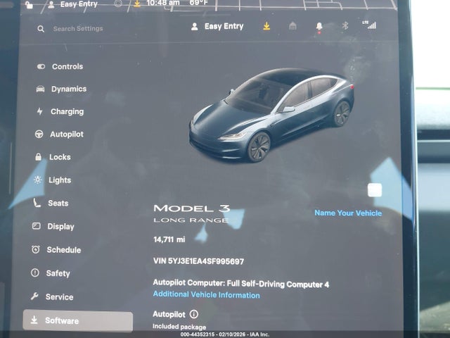 2025 TESLA MODEL 3 5YJ3E1EA4SF995697 Photo 6