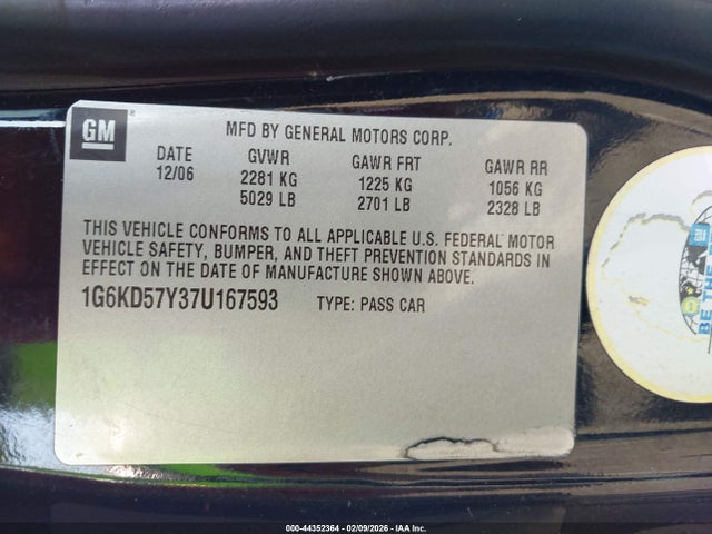 2007 CADILLAC DTS 1G6KD57Y37U167593 Photo 8