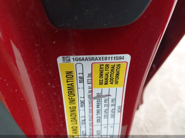 Продаж на аукціоні авто 2014 Cadillac Ats Standard, vin: 1G6AA5RAXE0111594, номер лоту: 44352396