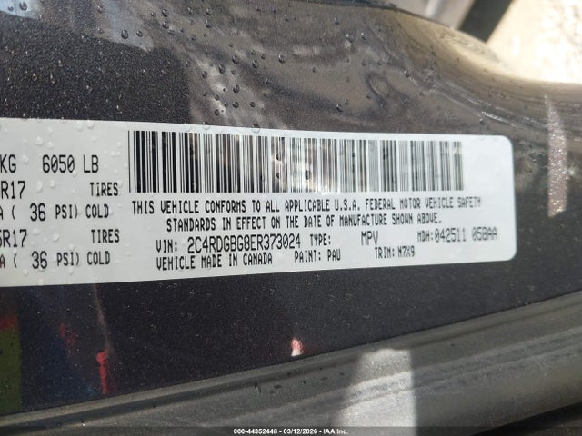 Продажа на аукционе авто 2014 Dodge Grand Caravan Se 30th Anniversary, vin: 2C4RDGBG8ER373024, номер лота: 44352448