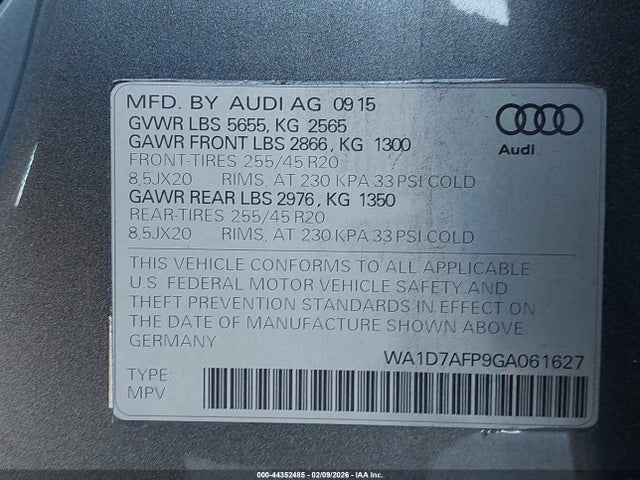2016 AUDI Q5 WA1D7AFP9GA061627 Photo 8