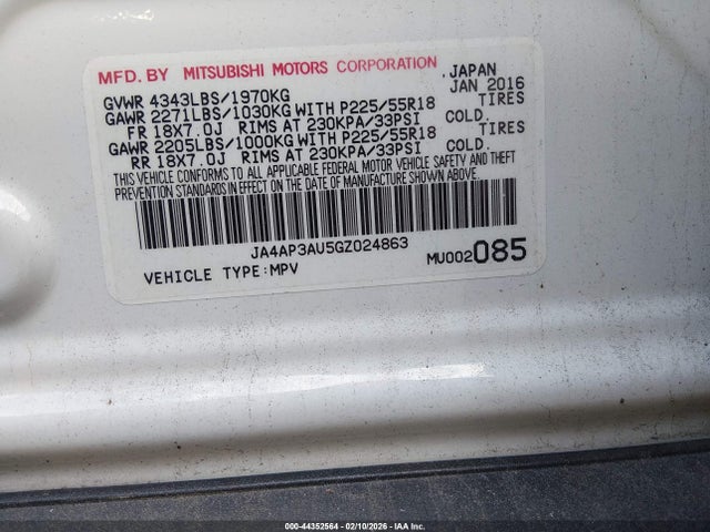 2016 MITSUBISHI OUTLANDER SPORT JA4AP3AU5GZ024863 Photo 8