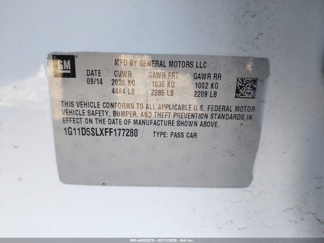 2015 CHEVROLET MALIBU 1G11D5SLXFF177280 Photo 8