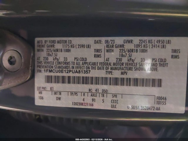 2023 FORD ESCAPE 1FMCU0E12PUA81357 Photo 8