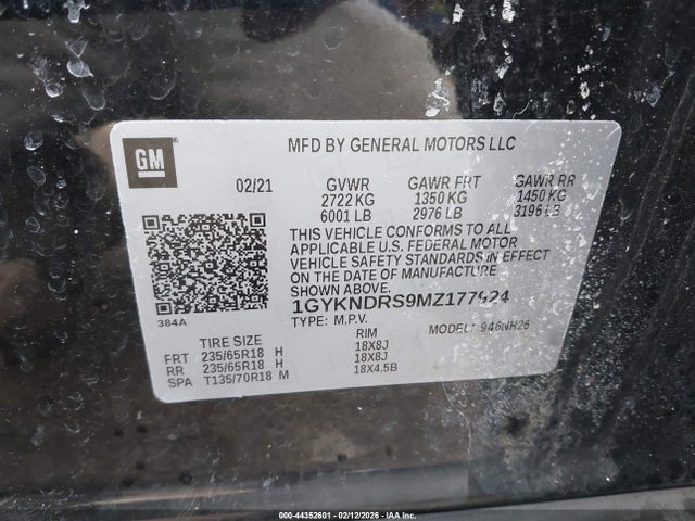 Продаж на аукціоні авто 2021 Cadillac Xt5 Awd Premium Luxury, vin: 1GYKNDRS9MZ177924, номер лоту: 44352601