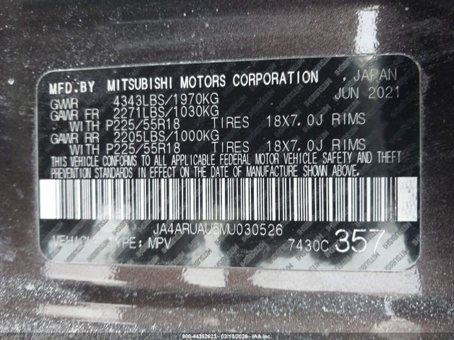 2021 MITSUBISHI OUTLANDER SPORT JA4ARUAU5MU030526 Photo 8