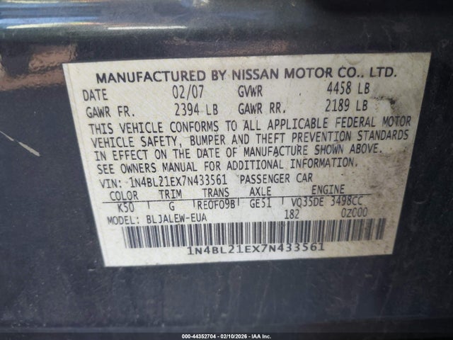 2007 NISSAN ALTIMA 1N4BL21EX7N433561 Photo 8