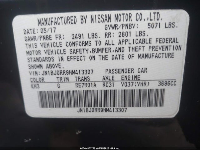 Продажа на аукционе авто 2017 Infiniti Qx50, vin: JN1BJ0RR9HM413307, номер лота: 44352729