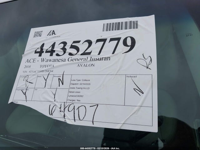 4T1BK1EB9JU268764 Toyota AVALON XLE