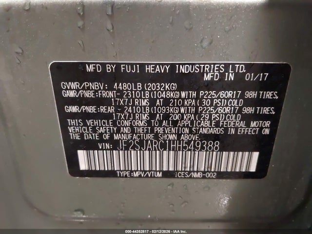 Subaru Forester 2.5i Limited 2017 JF2SJARC1HH549388 Image 9