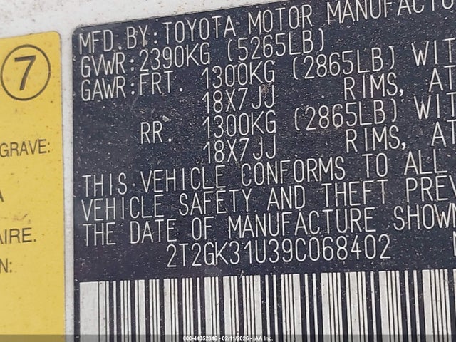Продажа на аукционе авто 2009 Lexus Rx 350, vin: 2T2GK31U39C068402, номер лота: 44352846