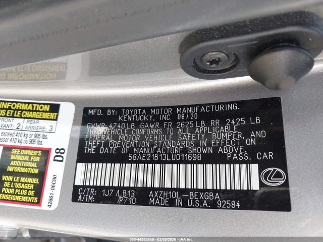 Lexus Es 300h Luxury 2020 58AE21B13LU011698 Image 9