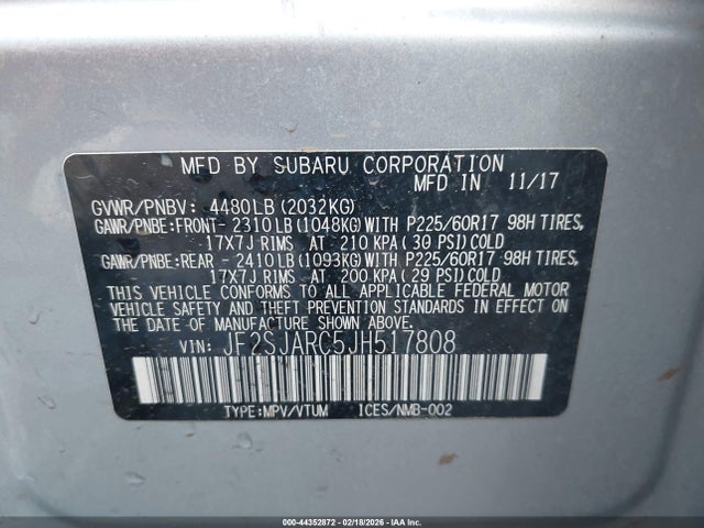 Subaru Forester 2.5i Limited 2018 JF2SJARC5JH517808 Image 9
