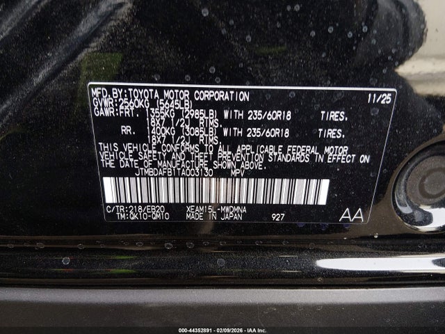JTMBDAFB1TA003130 Toyota Bz Xle