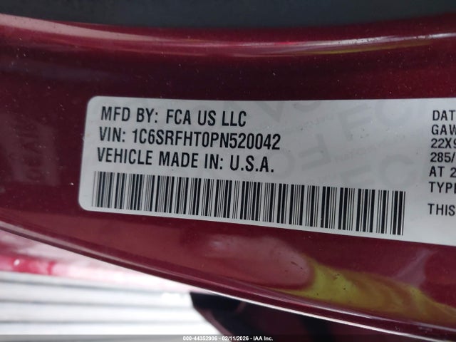 Продажа на аукционе авто 2023 Ram 1500, vin: 1C6SRFHT0PN520042, номер лота: 44352906