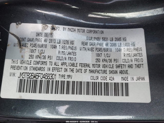 Mazda CX-9 SPORT 2015 JM3TB2BA5F0468301 Image 9
