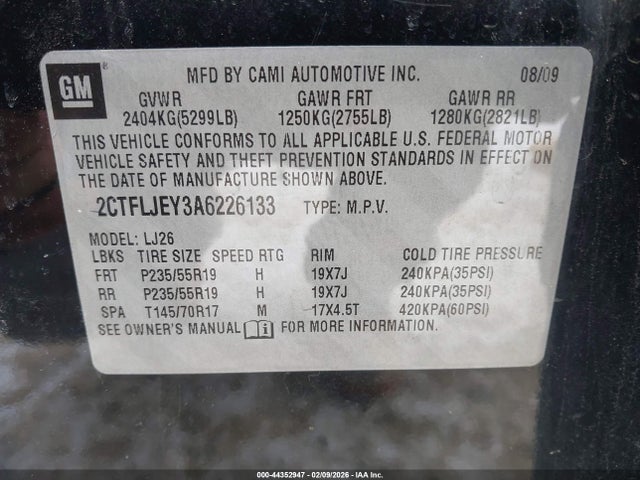 2010 GMC TERRAIN 2CTFLJEY3A6226133 Photo 8