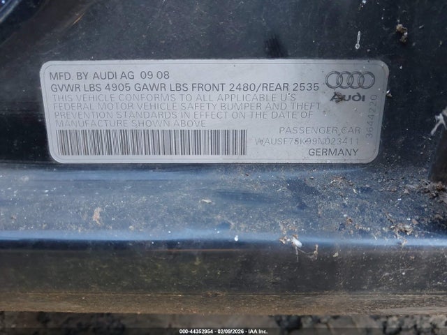 2009 AUDI A4 WAUSF78K99N023411 Photo 8