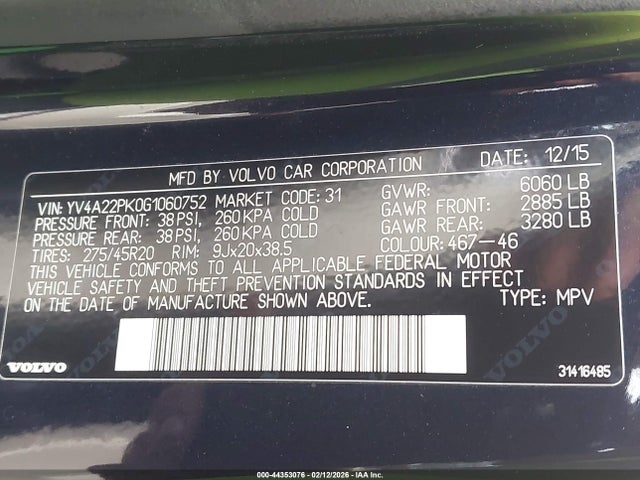 2016 VOLVO XC90 YV4A22PK0G1060752 Photo 8