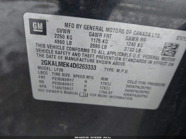 2013 GMC TERRAIN 2GKALMEK4D6263333 Photo 8