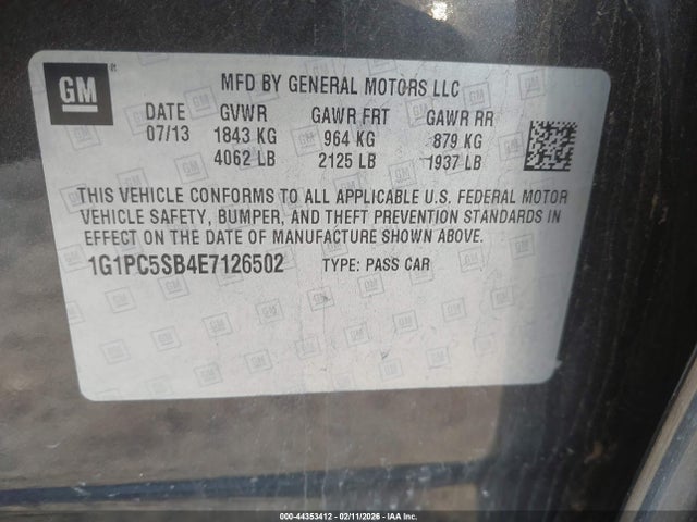 Chevrolet Cruze 1lt Auto 2014 1G1PC5SB4E7126502 Image 9