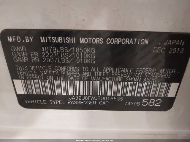 2014 MITSUBISHI LANCER JA32U8FW0EU016835 Photo 8