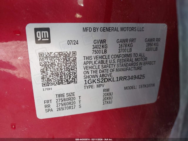 2024 GMC YUKON 1GKS2DKL1RR349425 Photo 8