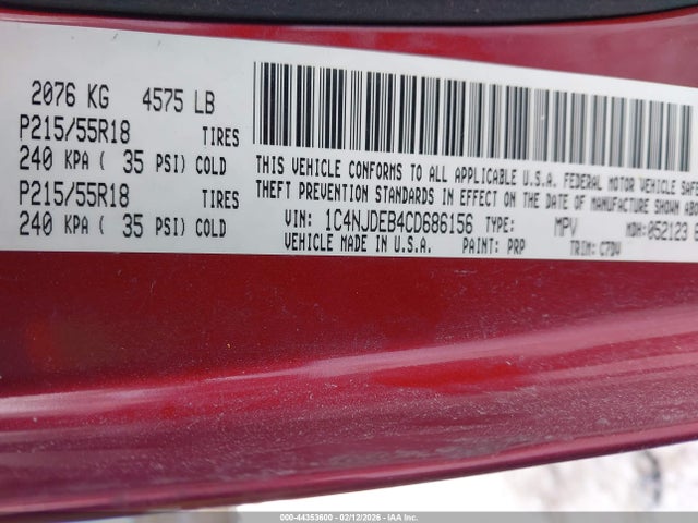 2012 JEEP COMPASS 1C4NJDEB4CD686156 Photo 8