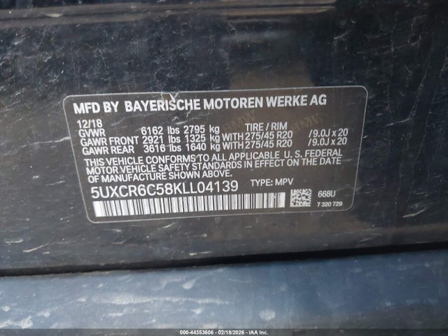 5UXCR6C58KLL04139 BMW X5 Xdrive40i