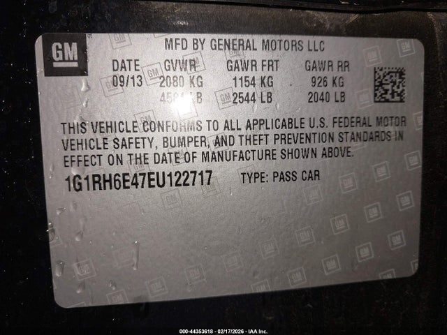 1G1RH6E47EU122717 Chevrolet Volt