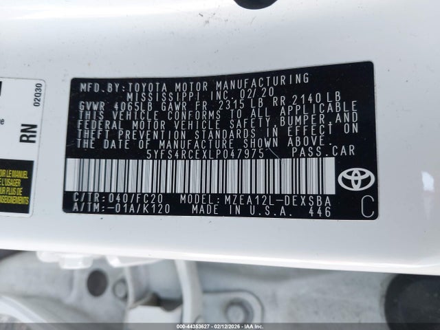5YFS4RCEXLP047975 Toyota Corolla Se Nightshade Edition