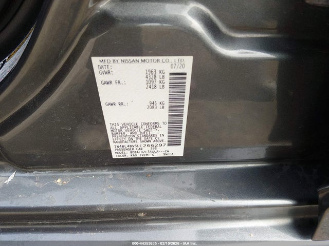 1N4BL4BV5LC266297 Nissan Altima S Fwd