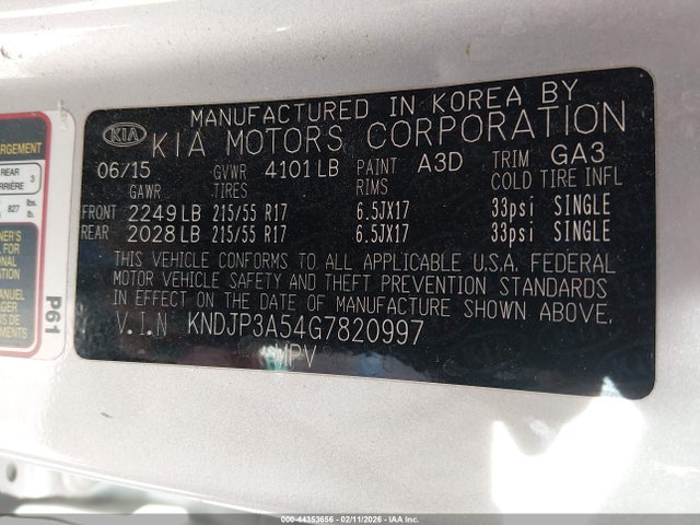 KNDJP3A54G7820997 KIA SOUL +