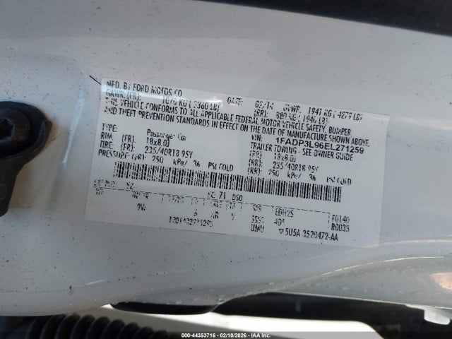 1FADP3L96EL271259 Ford FOCUS ST