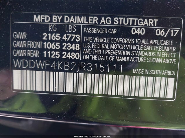 Продаж на аукціоні авто 2018 Mercedes-benz C 300 4matic, vin: WDDWF4KB2JR315111, номер лоту: 44353810