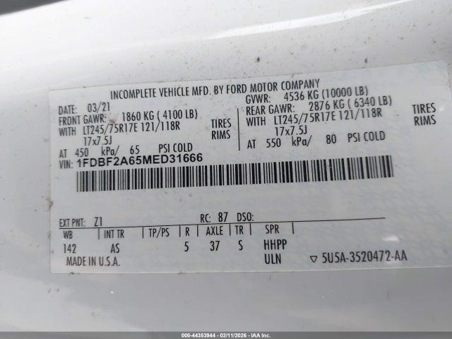 Ford F-250 Xl 2021 1FDBF2A65MED31666 Image 9