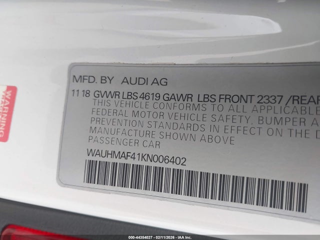 2019 AUDI A4 WAUHMAF41KN006402 Photo 8