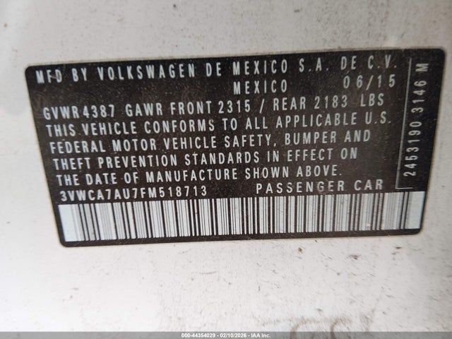 3VWCA7AU7FM518713 Volkswagen Golf Sportwagen Tdi Se 4-door