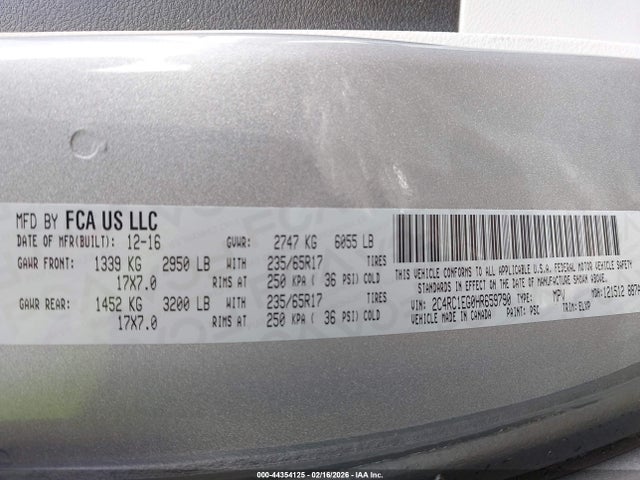 2017 CHRYSLER PACIFICA 2C4RC1EG0HR659790 Photo 8