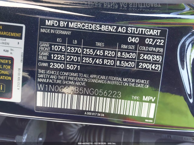 Продаж на аукціоні авто 2022 Mercedes-benz Glc 300 Suv, vin: W1N0G8DB5NG056223, номер лоту: 44354210
