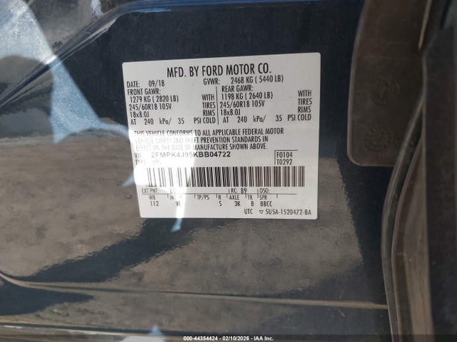 2019 FORD EDGE 2FMPK4J95KBB04722 Photo 8