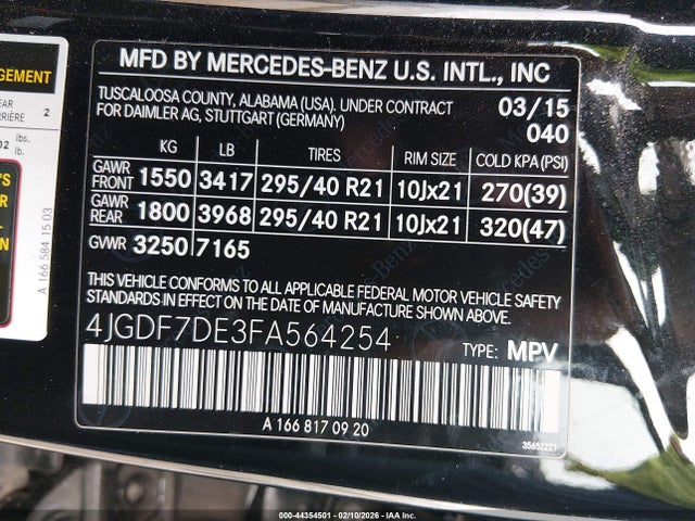 2015 MERCEDES-BENZ GL 550 4JGDF7DE3FA564254 Photo 8