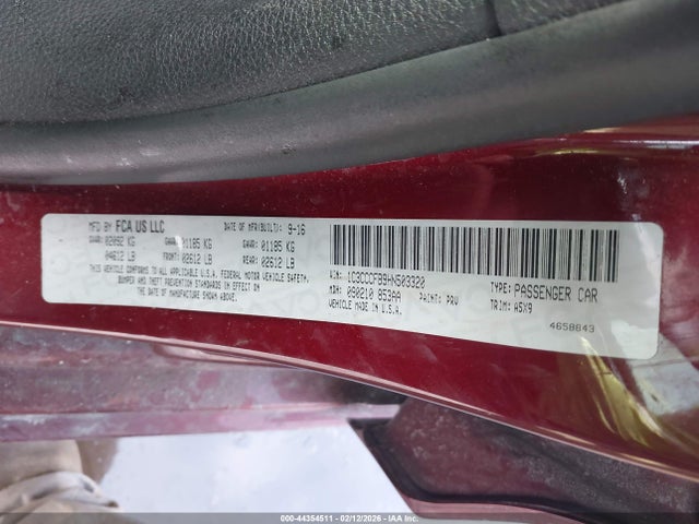Aukcja sprzedaży 2017 Chrysler 200 Touring, vin: 1C3CCCFB9HN503320, numer aukcji: 44354511