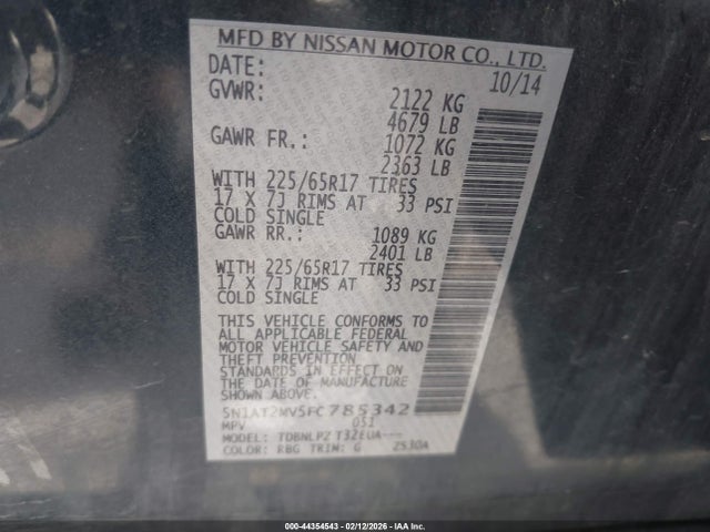 Nissan ROGUE S 2015 5N1AT2MV5FC785342 Image 9