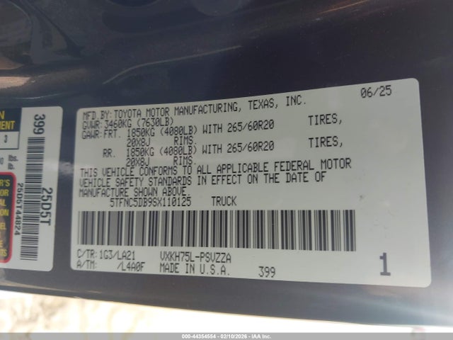 2025 TOYOTA TUNDRA HYBRID 5TFNC5DB9SX110125 Photo 8