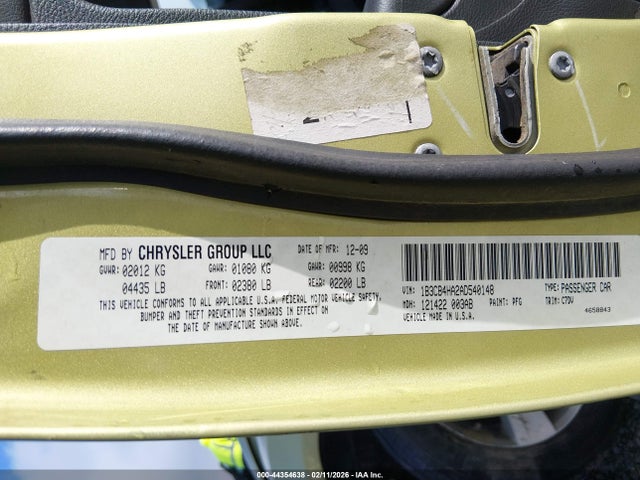 Aukcja sprzedaży 2010 Dodge Caliber Sxt, vin: 1B3CB4HA2AD540148, numer aukcji: 44354638
