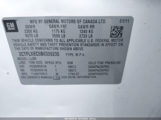 2011 GMC TERRAIN 2CTFLXEC5B6339235 Photo 8